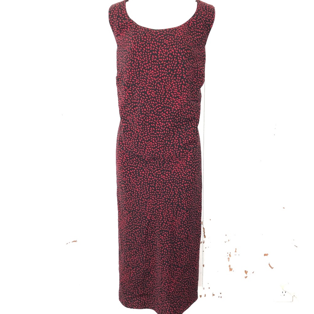 STUDIO I Black & Red Print Sleeveless Dress ~ 14 W